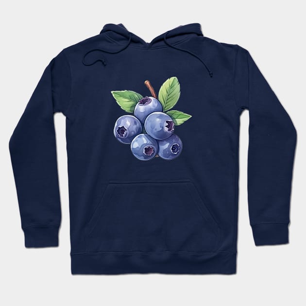 Blueberry Art Hoodie by Pastel Craft